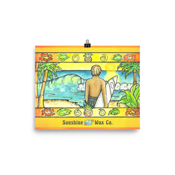 Sunshine Wax Co. Surfer Guy Poster